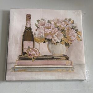 Elegant Floral and Wine Canvas Art